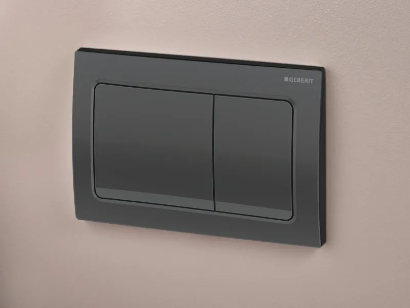 Plaque de déclenchement Alpha01 square / Noir chromé brossé mat