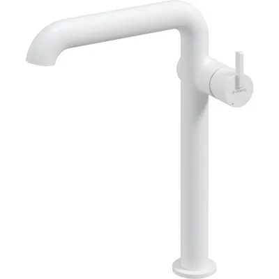 High Spout Basin Mixer Deante Silia 265 without Waste in Matte White