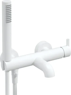 Bath/Shower Mixer Deante Silia with Flexible Hose and Hand Shower in Matte White
