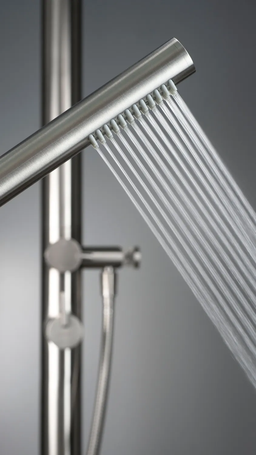 Colonne de douche Deante Silia pour montage au sol avec mitigeur de douche en acier inoxydable brossé (intérieur / extérieur) — vue 4