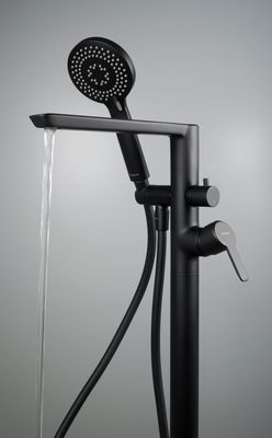 Bath/Shower Mixer Deante Arnika for Floor Mounting in Matte Black