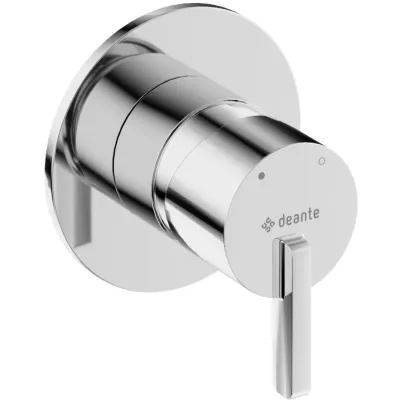 Robinet mitigeur de douche encastré chromé Deante Silia avec poignée unique et cartouche en céramique.