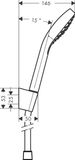 Croma Select E Ensemble support mural et douchette 1jet avec flexible de douche 125 cm
