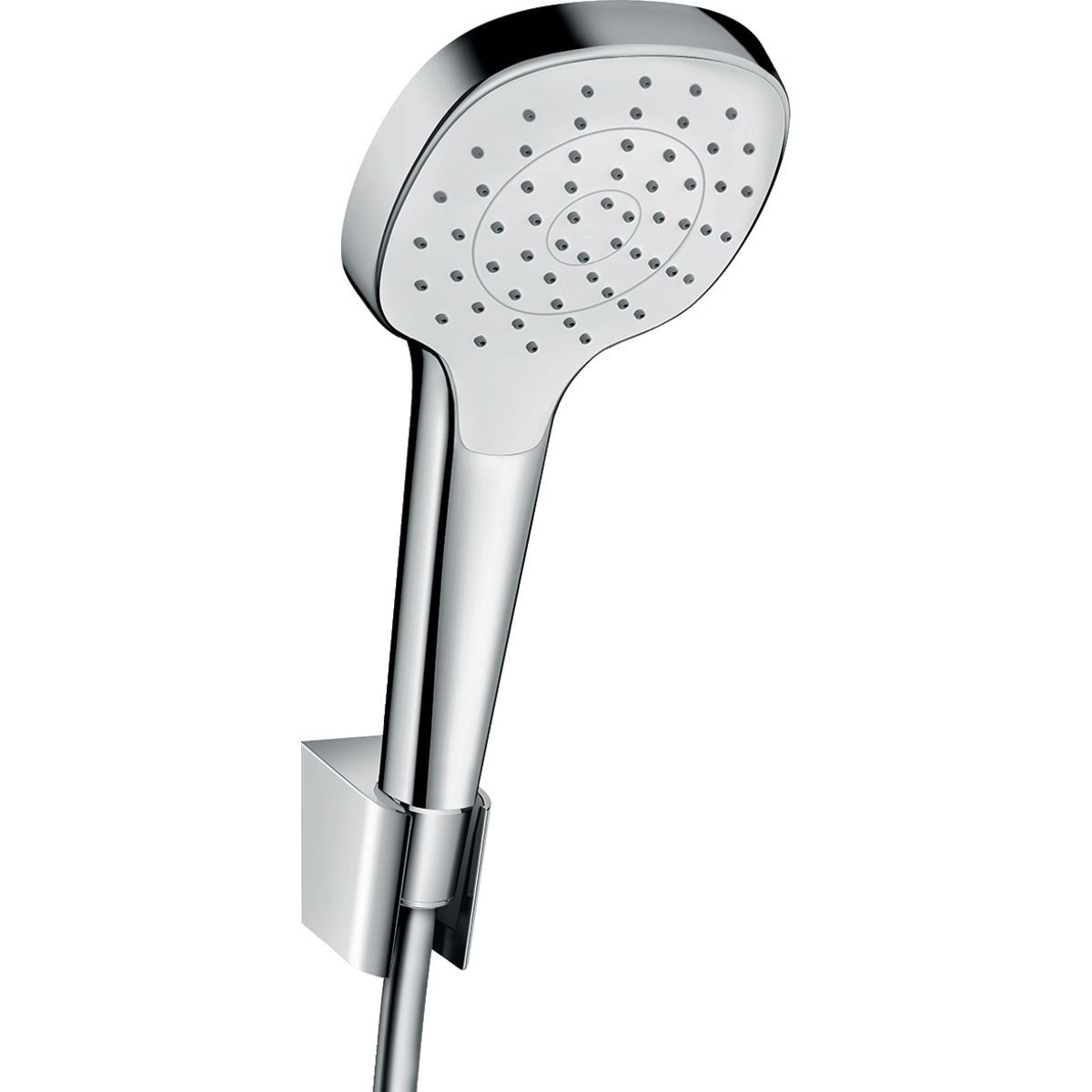 Support mural Hansgrohe avec douchette à main Croma 1 jet et flexible Isiflex 1,25 m
