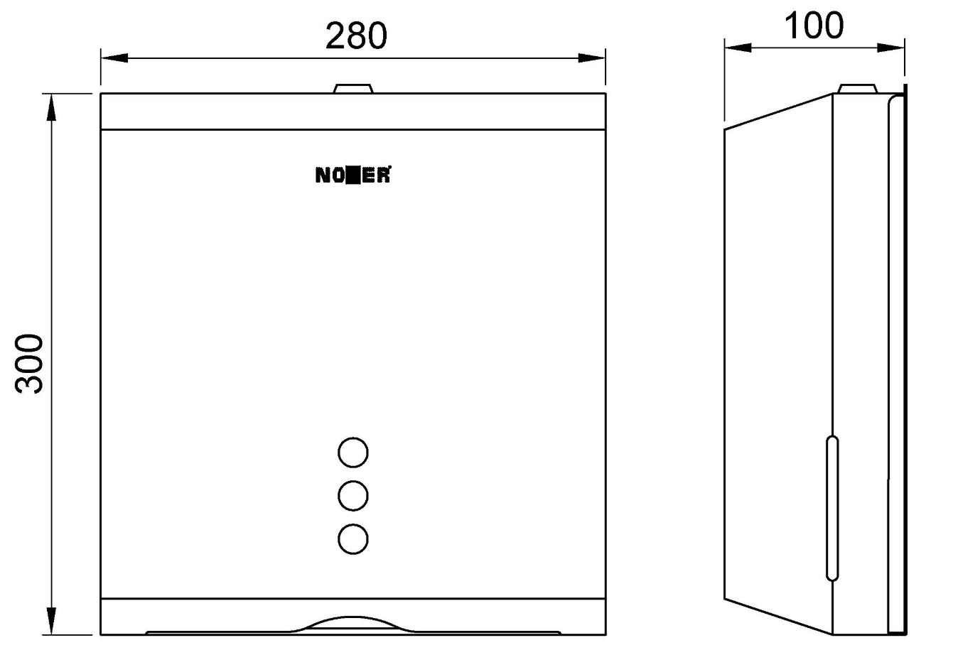 Distributeur de papier essuie-mains Nofer Tissu en noir mat — vue 2