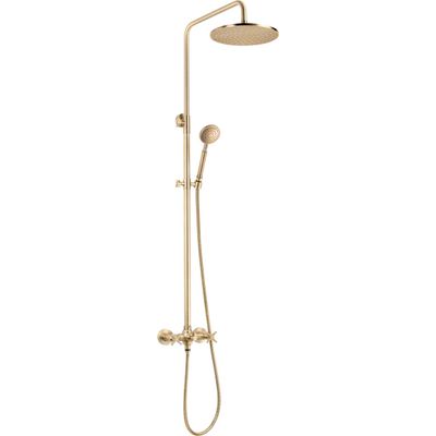 Shower Column Deante Temisto 250 with brushed brass PVD shower mixer