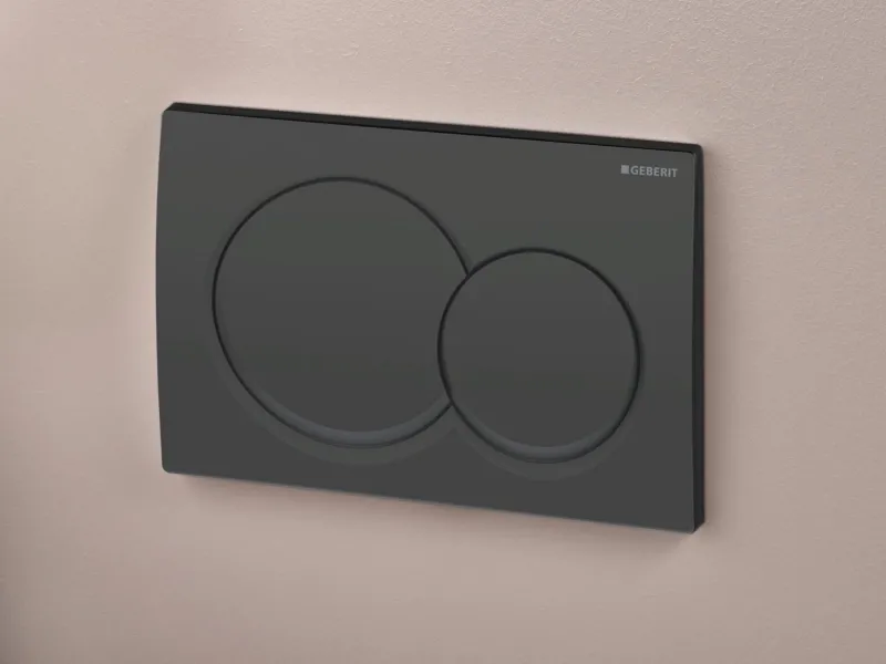 Plaque de déclenchement Alpha01 round / Noir mat