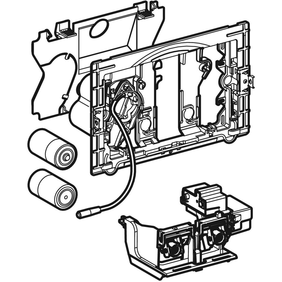 Geberit Electronic WC Control, Battery-Powered, for Sigma 12 cm Concealed Cistern, for Radio Button