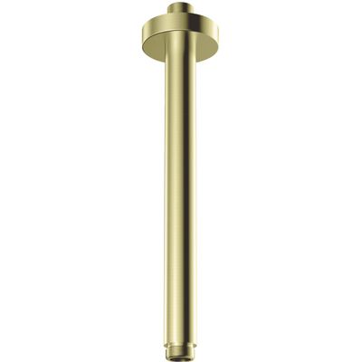 Bras de douche Deante Cascada 250 mm à fixation plafond, finition PVD or brossé avec rosace ronde.