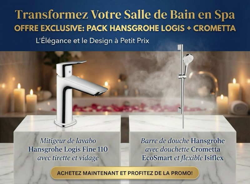 PACK Hansgrohe Logis Fine 110 et barre de douche Crometta — PACK-LOGIS-CROM