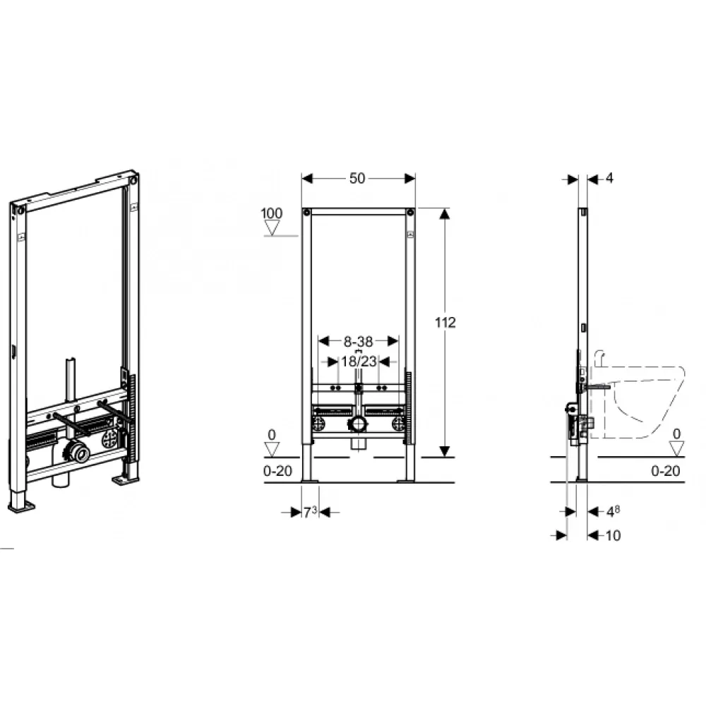 Bâti-support Duofix pour bidets — vue 2