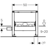 Bâti-support Geberit Duofix 2.0 pour douche murale - débit d'évacuation 24 L/min