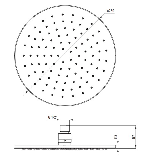 Colonne de douche Deante Arnika 250 avec mitigeur en noir mat et douchette à main 3 jets - vue 6