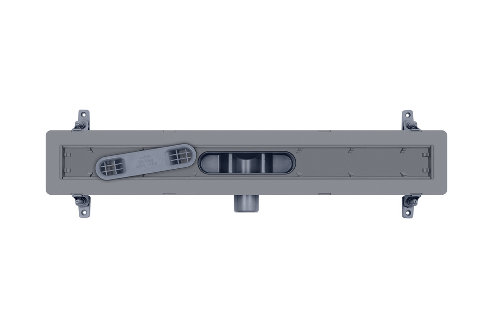 Canivelle de douche Vogi Drain linéaire Duo 50 cm avec grille réversible prêt à carreler ou en acier inoxydable 304 brossé  - débit d'évacuation 56 L/min - vue 6