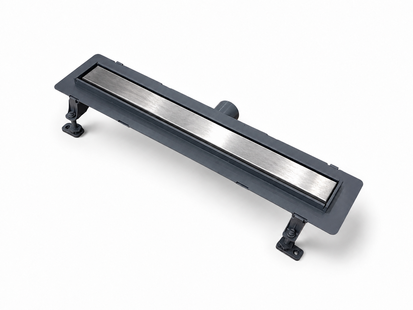 Canivelle de douche Vogi Drain linéaire Duo 50 cm avec grille réversible prêt à carreler ou en acier inoxydable 304 brossé  - débit d'évacuation 56 L/min - vue 3