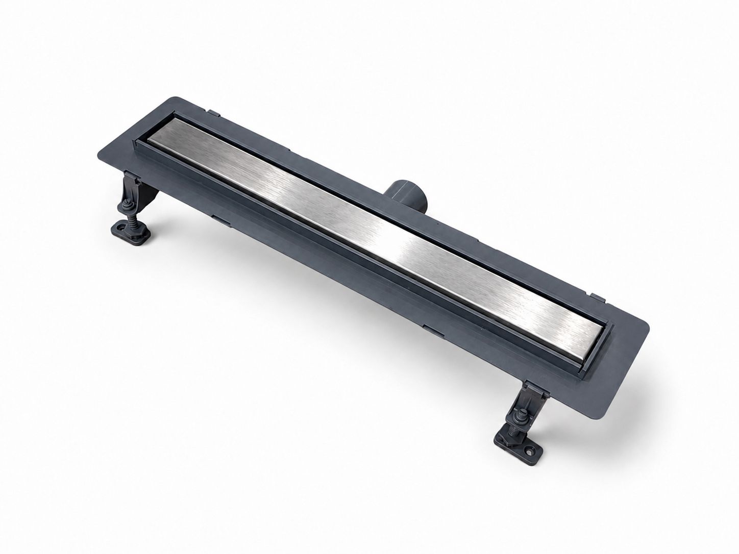 Canivelle de douche Vogi Drain linéaire Duo 50 cm avec grille réversible prêt à carreler ou en acier inoxydable 304 brossé - débit d'évacuation 56 L/min — vue 3