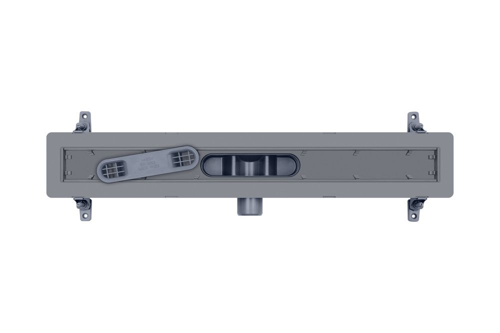 Canivelle de douche Vogi Drain linéaire Duo 70 cm avec grille réversible prêt à carreler ou en noir mat - débit d'évacuation 56 L/min — vue 5