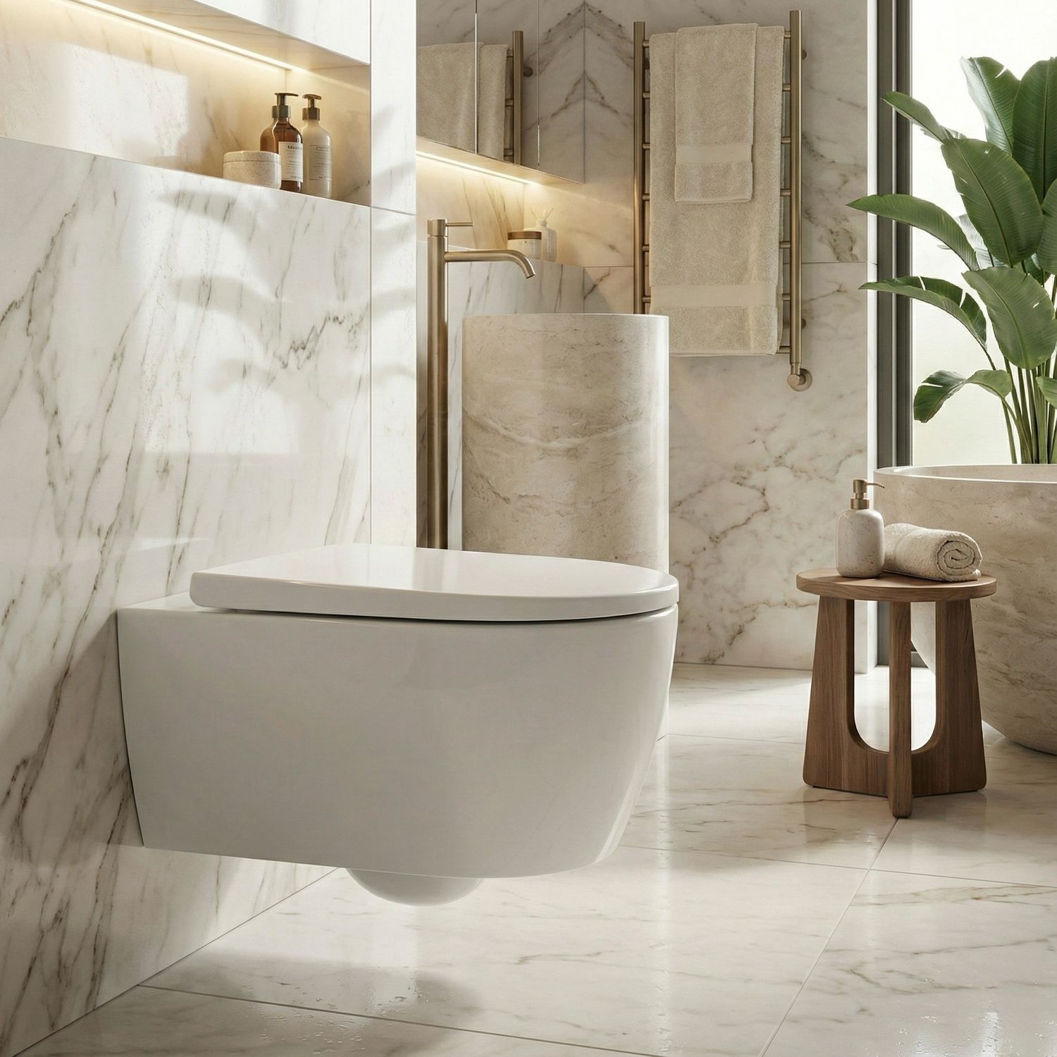 Geberit iCon wall-hung toilet pack, TurboFlush, with antibacterial soft-close seat and lockable hinges