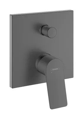 Set de finition pour mitigeur bain / douche encastré Hansgrohe Vivenis en noir chromé brossé