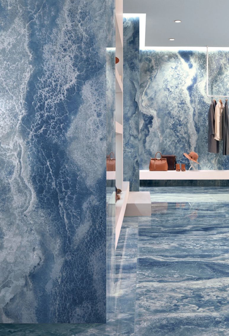 Grès cérame Onyx Diamond Aquaris poli 60 x 120 cm - Tagina