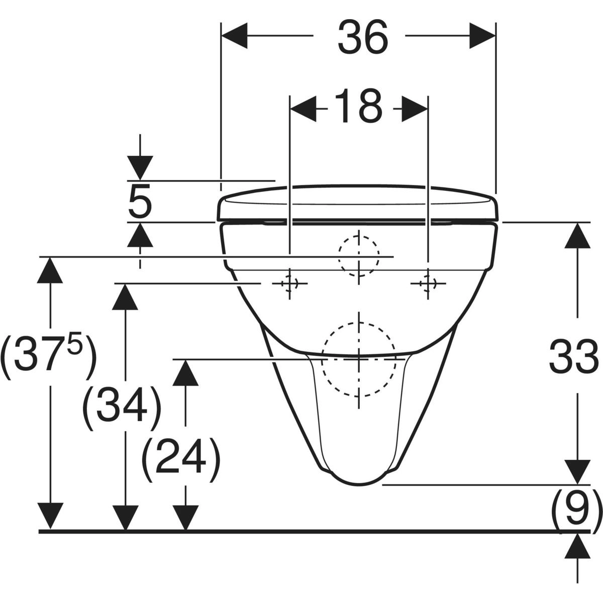 Pack cuvette suspendue Geberit Selnova rond avec abattant à abaissement standard antibactérien - vue 7