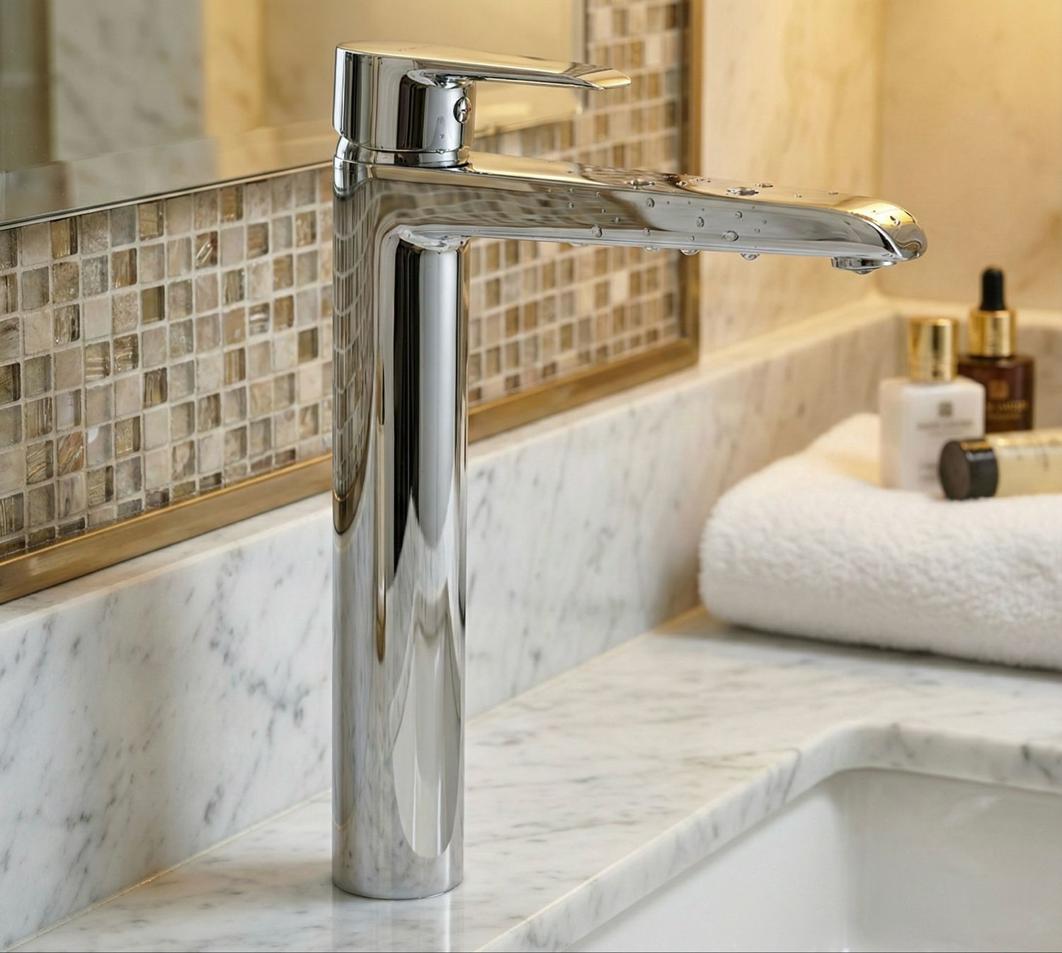 High Raised Basin Mixer Deante Corio 253 without waste in chrome