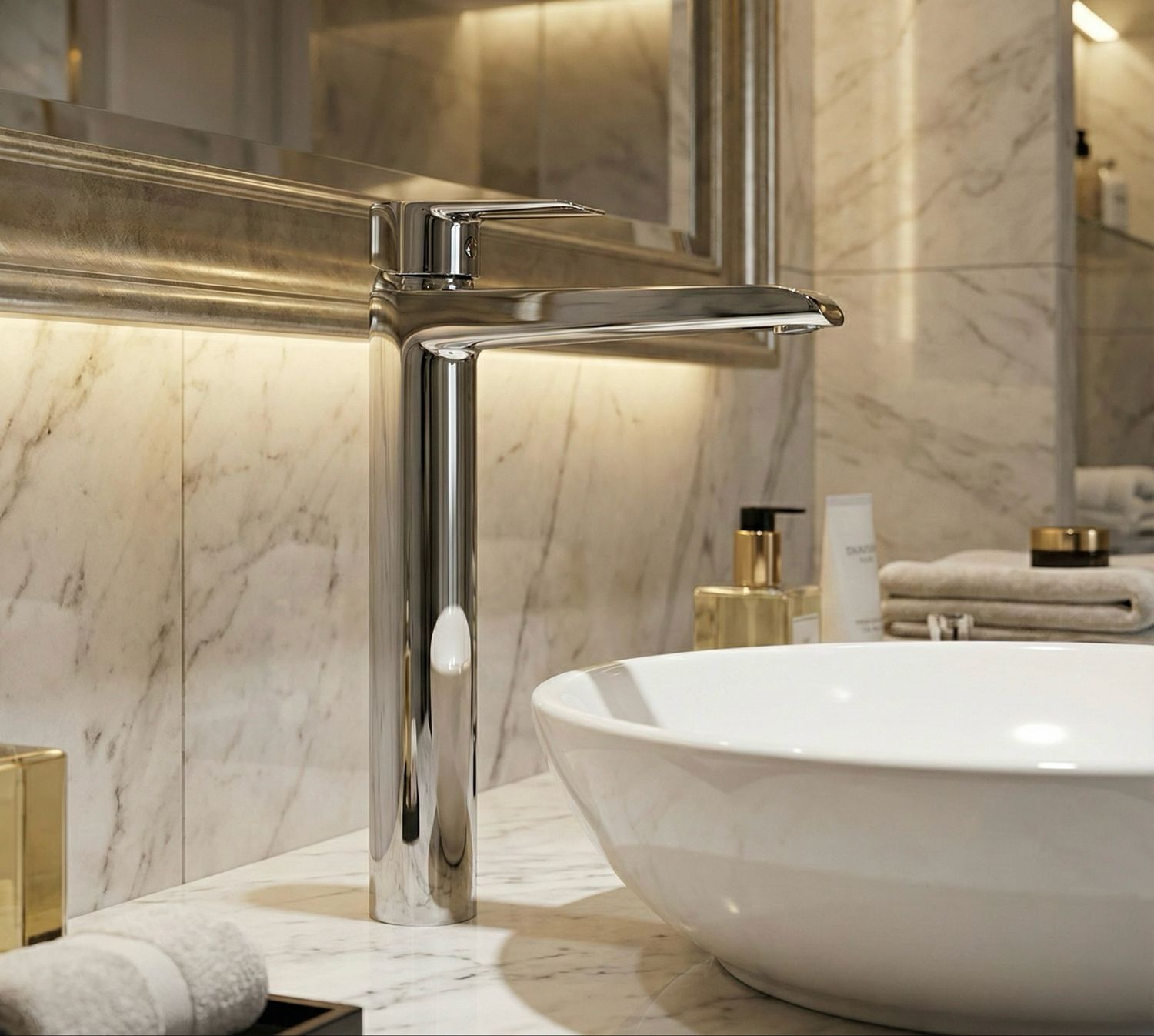 High Raised Basin Mixer Deante Corio 253 without waste in chrome