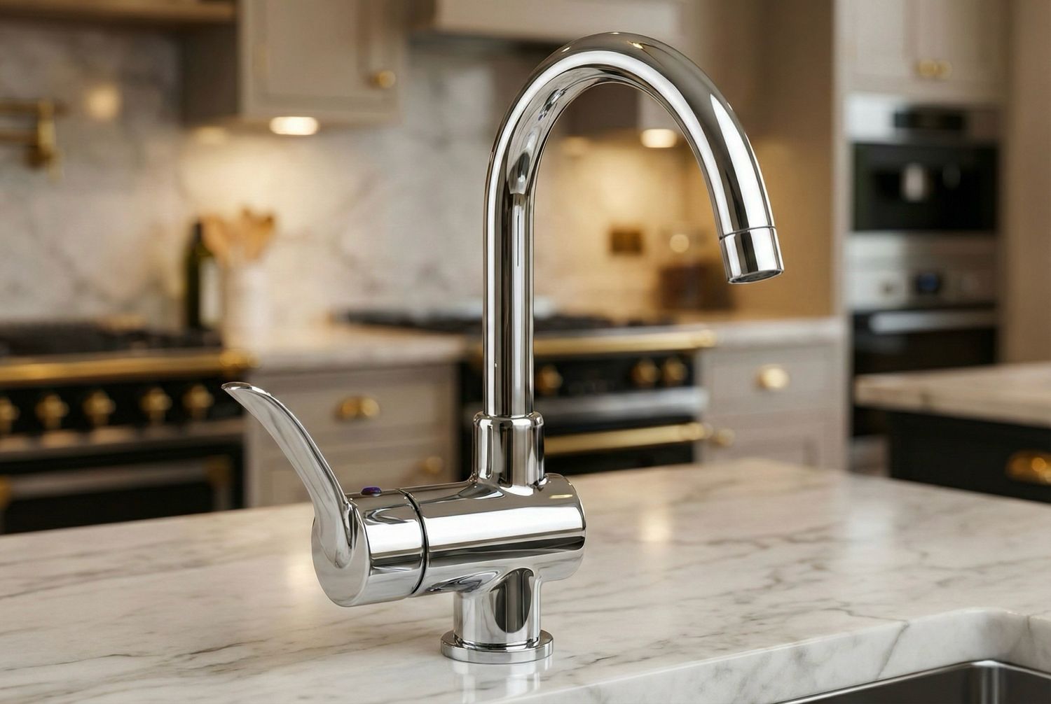 Mitigeur de lavabo ou de cuisine Deante Kostel en chromé