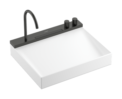Lavabo à poser Hansgrohe Avalegra AquaUnit avec mitigeur en noir chromé brossé