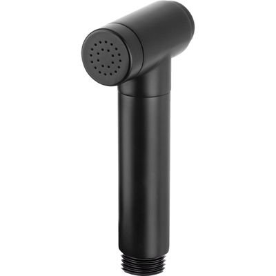 Pommeau de douchette bidet portatif noir mat avec jet pluie, en cuivre, pour une hygiène intime optimale aux toilettes.