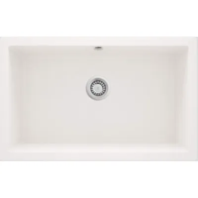 Deante Corda Undermount Single Bowl Granite Kitchen Sink 80 x 50 cm in Alabaster White with Manual Drainage