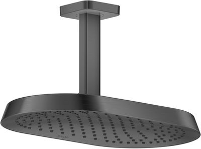 Douche de tête AXOR ShowerSphere 370 EcoSmart avec raccordement au plafond en noir chromé brossé