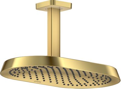 Douche de tête AXOR ShowerSphere 370 EcoSmart avec raccordement au plafond en doré poli