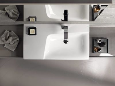 Geberit Xeno² 90 cm Washbasin with Left Storage Space and Tap Hole