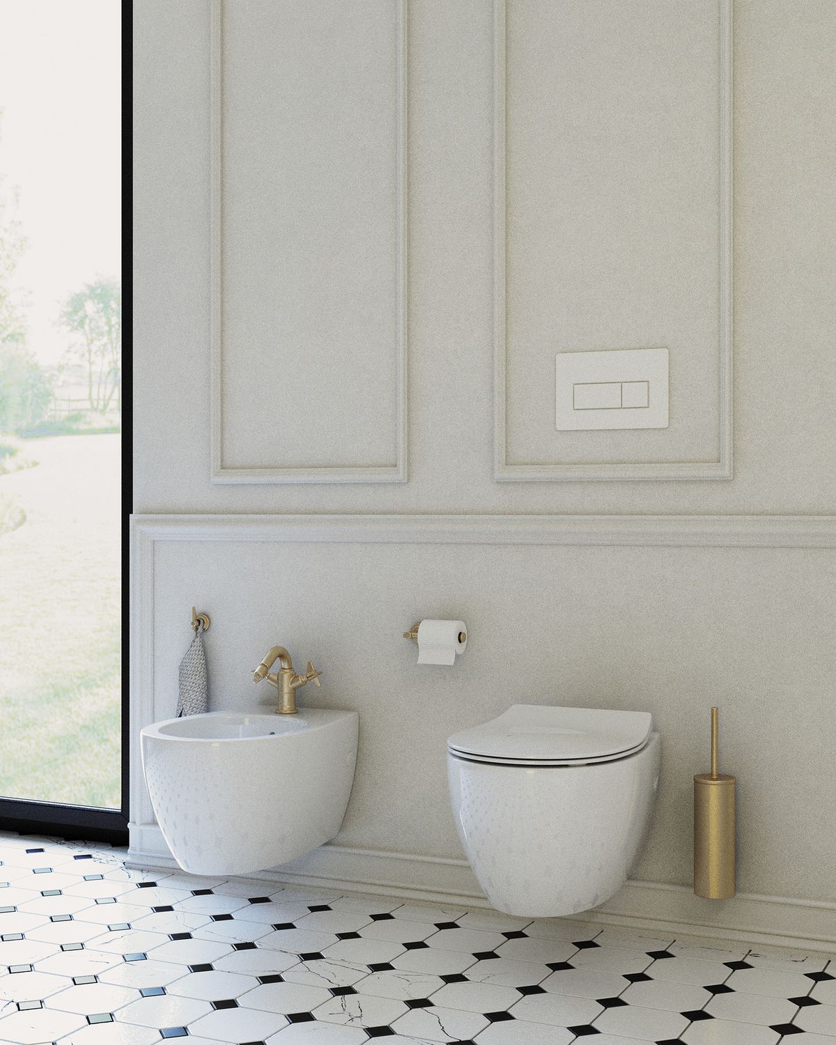 Deante Temisto Brushed Brass PVD Toilet Roll Holder