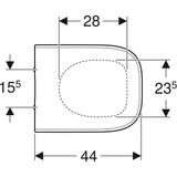 Abattant antibactérien WC Geberit Premium Square à abaissement automatique déclipsable antibactérien