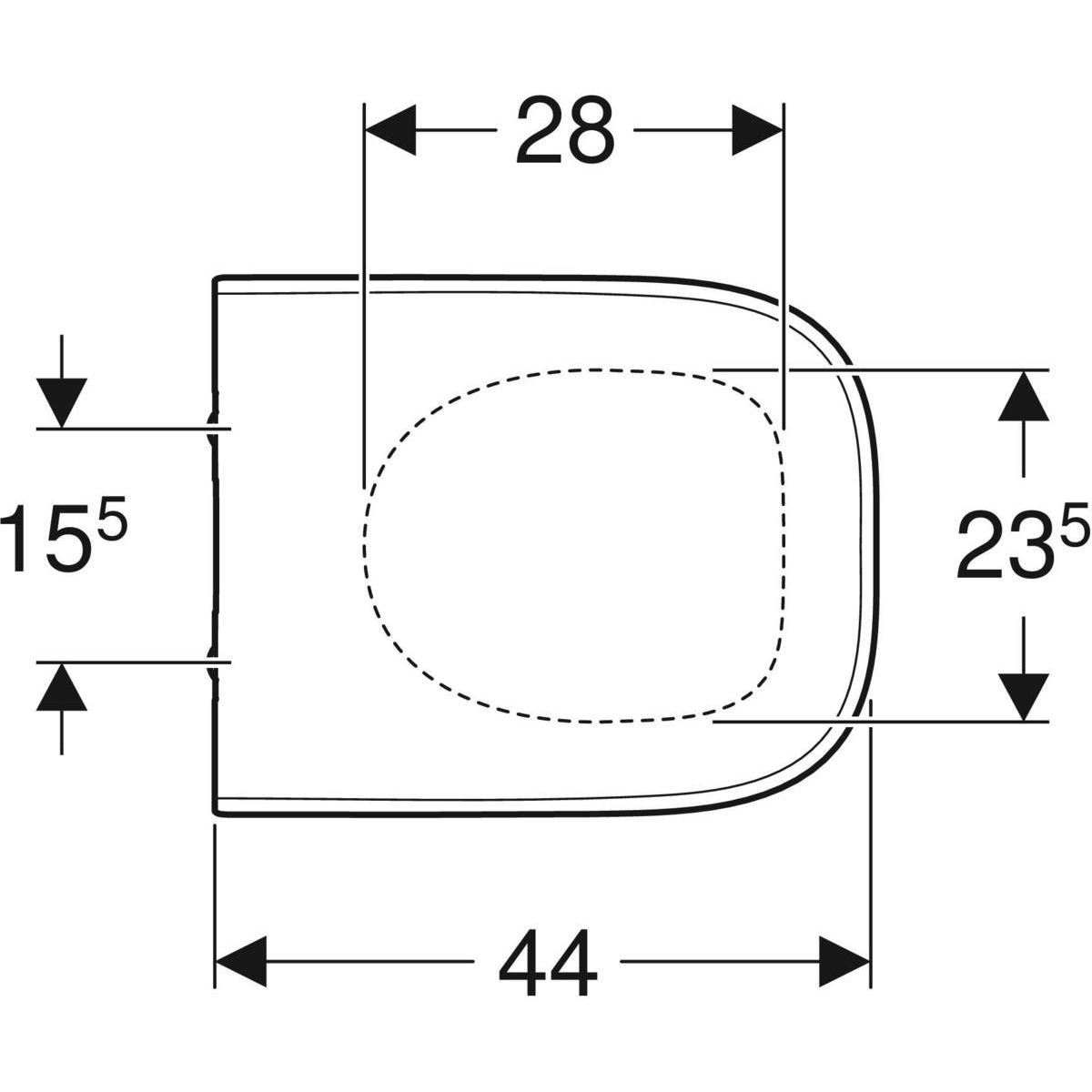 Geberit Premium Square Antibacterial Toilet Seat with Standard Lowering