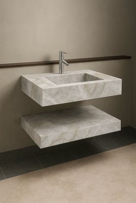 Plan-vasque 60 cm en grès cérame Épure Minérale Plan-vasque 60 cm en grès cérame Épure Minérale