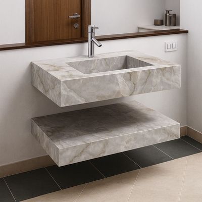 Plan-vasque 60 cm en grès cérame Épure Minérale
