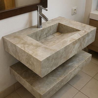 Sous plan-vasque 80 cm en grès cérame Épure Minérale