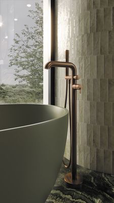 Deante Silia Floor-Mounted Bath/Shower Mixer in Brushed Bronze PVD