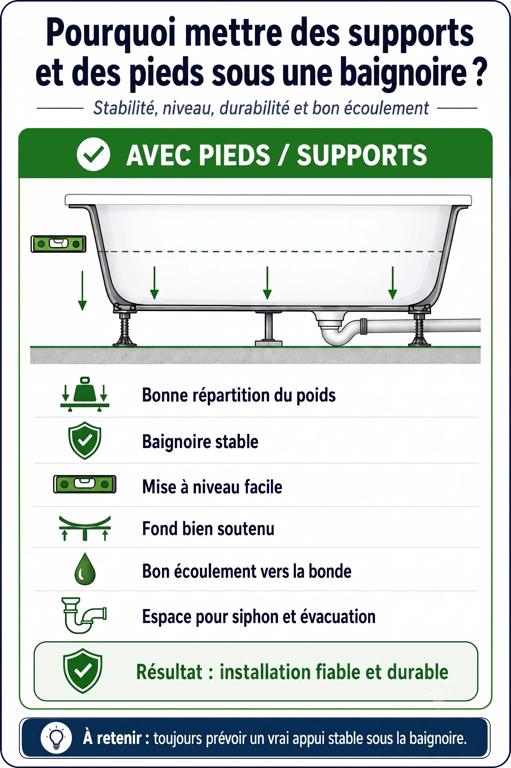 Supports et pieds réglables pour baignoires - vue 2