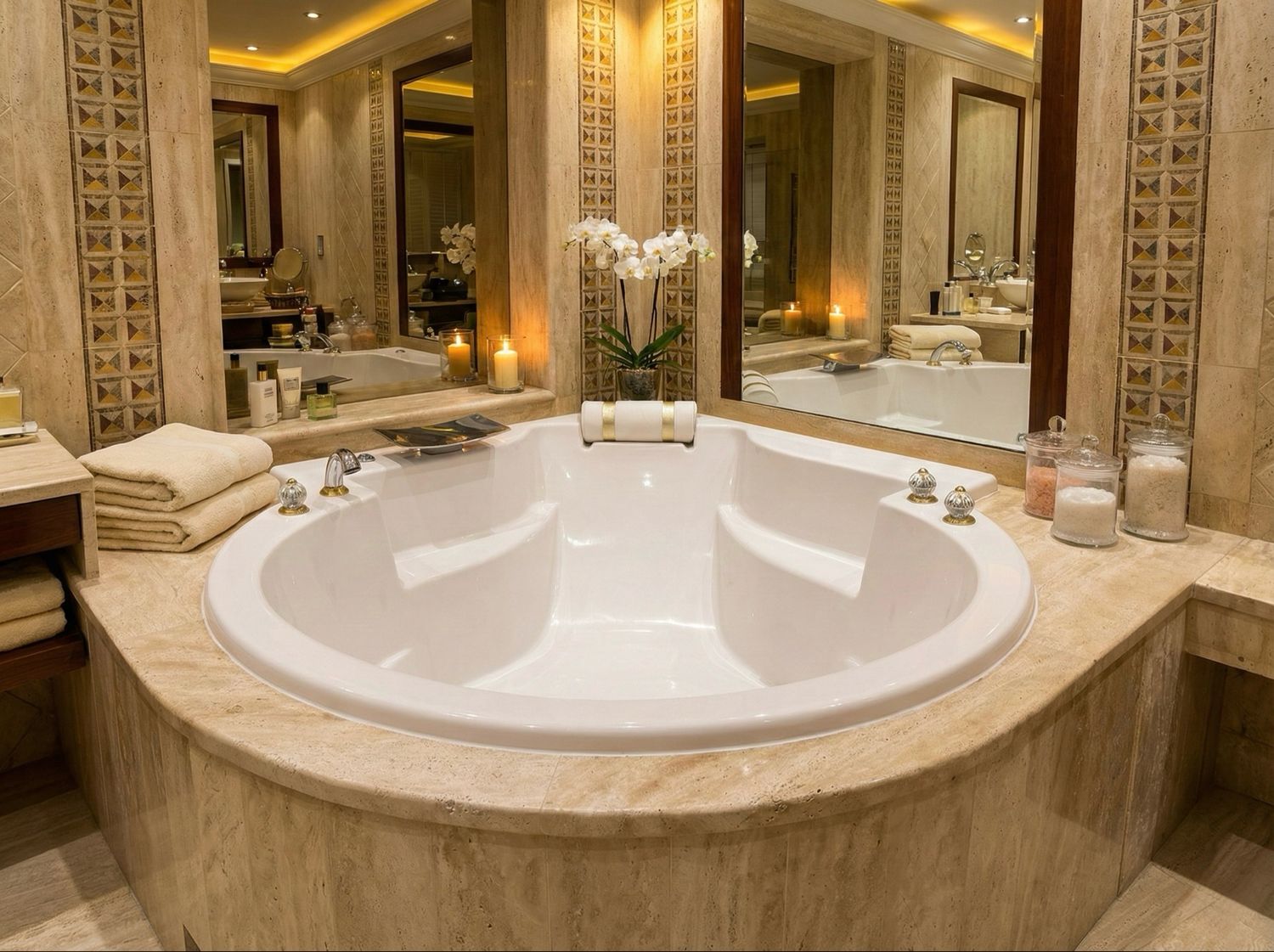 Elysée Bathtub 148 x 148 cm with Integrated Headrest