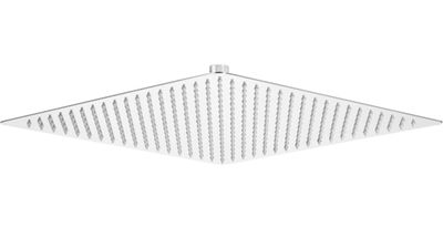 Pommeau de douche carré chromé Deante Floks 400 avec fonction pluie et système anticalcaire.