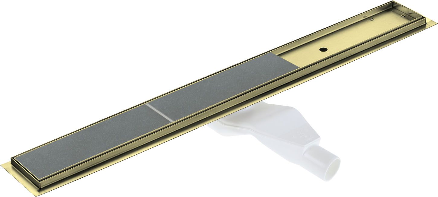 Deante Shower Channel 70 cm with Reversible Grille Ready for Tiling or in Brushed Gold - Drainage Capacity 36 L/min