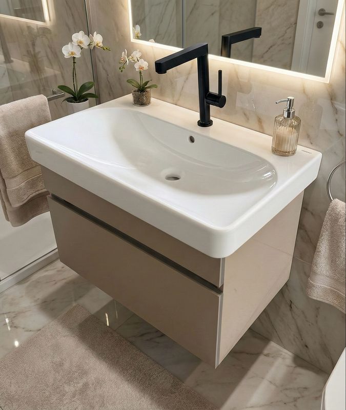 Meuble de salle de bains à un tiroir pour lavabo Geberit Smyle 75 cm (sans vasque)