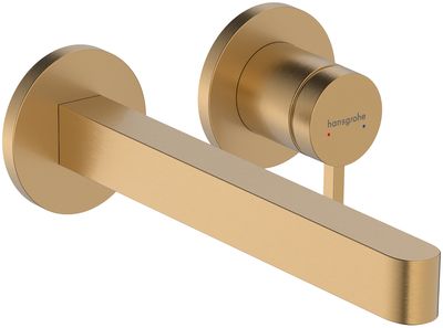Hansgrohe Finoris 225 mm Built-in Basin Mixer with Free-Flow Waste in Brushed Bronze