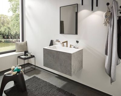 Hansgrohe Finoris 110 3-Hole Basin Mixer with Push-Open Waste in Brushed Bronze