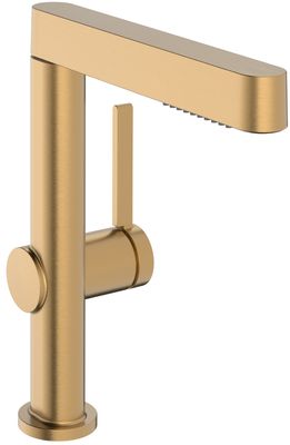 Hansgrohe Finoris 230 Basin Mixer with Swivel Spout and Push-Open Waste in Brushed Bronze