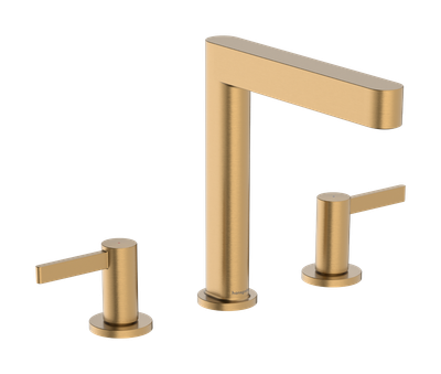 Hansgrohe Finoris 160 3-Hole Basin Mixer with Push-Open Waste in Brushed Bronze
